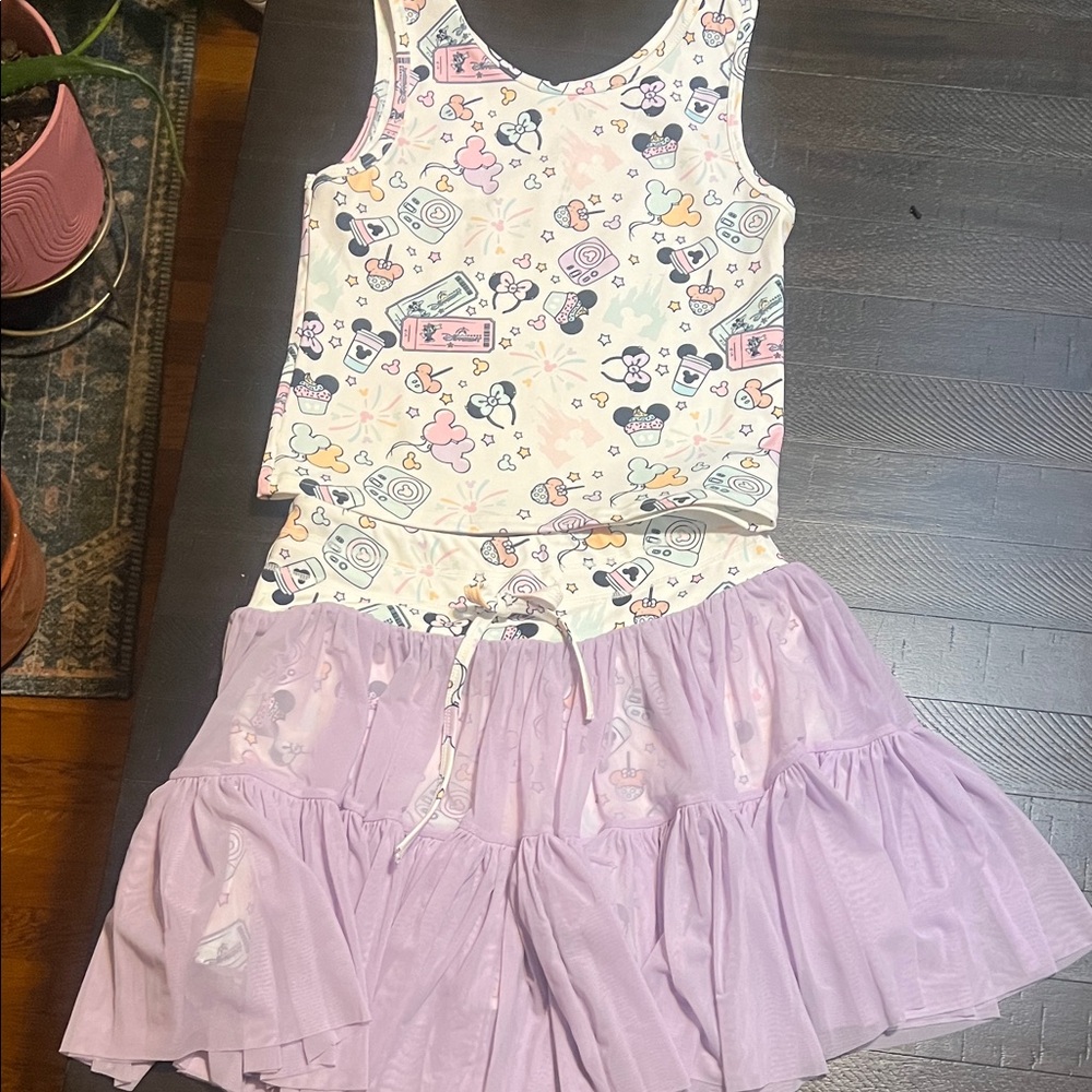 Disney theme colorful skirt set